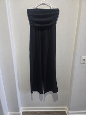 Strapless Wide-Leg Black Jumpsuit